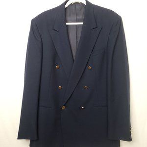 Henry Grethel Navy Blazer Suit Jacket Brass Buttons Size 42L